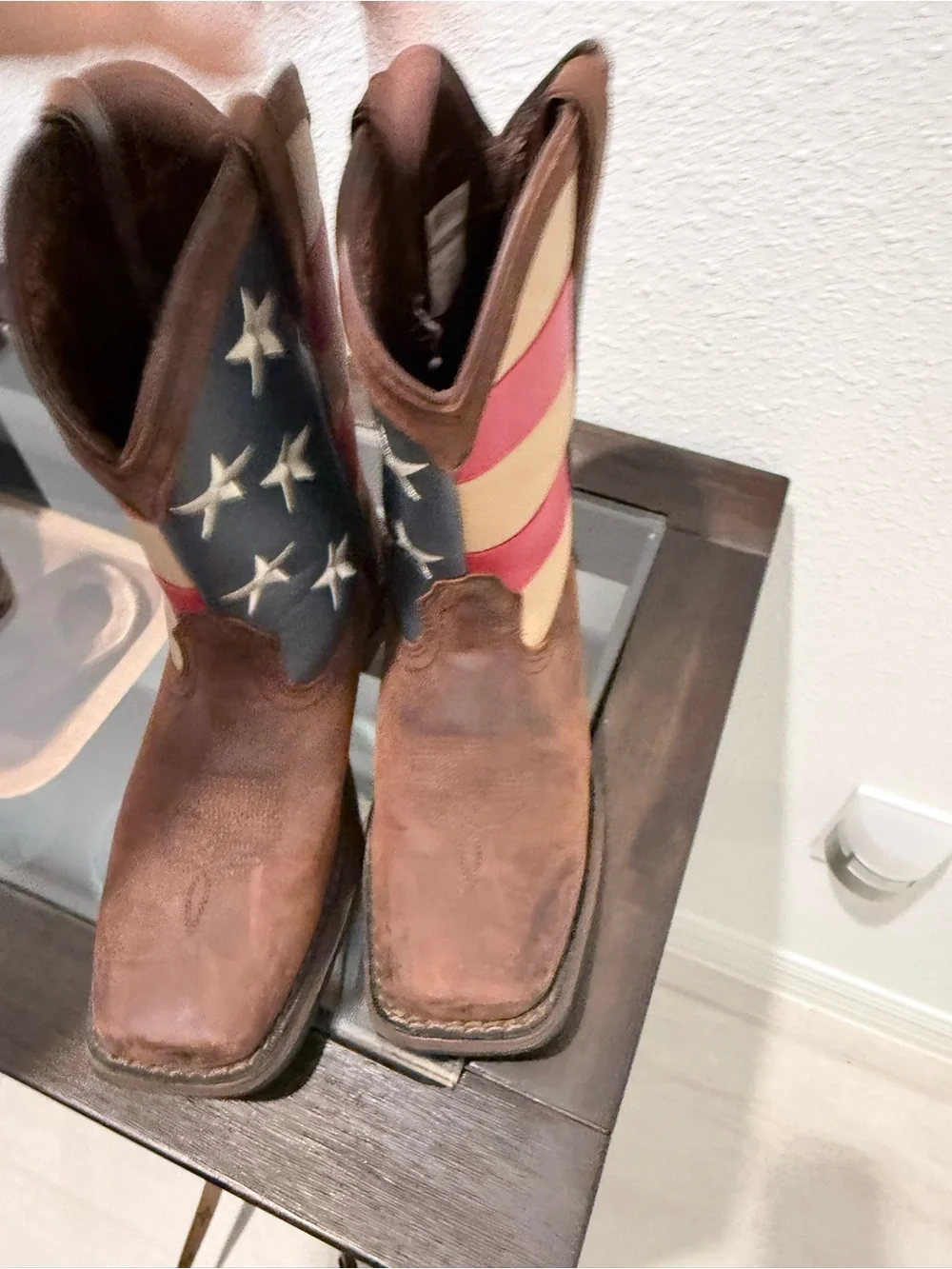 Durango Kids Brown Western Boots with Flag Shaft